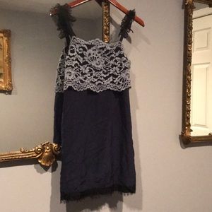Lace and silk dress